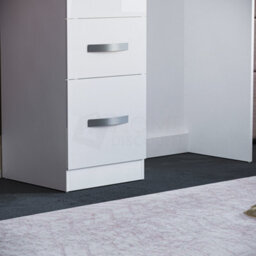 Lassic Vida Designs Hulio White 3 Drawer Bedroom Vanity Dressing Table - thumbnail 5