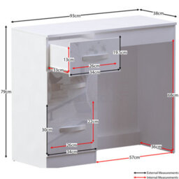 Lassic Vida Designs Hulio White 3 Drawer Bedroom Vanity Dressing Table - thumbnail 2