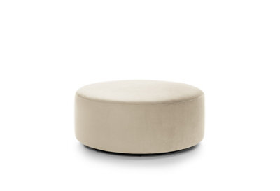Abakus Direct Chicago Velvet Large Swivel Footstool In Cream - image 1