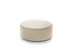 Abakus Direct Chicago Velvet Large Swivel Footstool In Cream - thumbnail 2