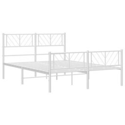 Berkfield Metal Bed Frame With Headboard And Footboard White 135X190 Cm - thumbnail 4