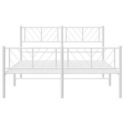 Berkfield Metal Bed Frame With Headboard And Footboard White 135X190 Cm - thumbnail 5