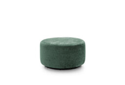 Abakus Direct Harriet Crushed Chenille Swivel Footstool In Rifle Green - thumbnail 1