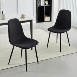 MCC Direct Set Of 2 Teddy Faux Fur Stitched Design Dining Chairs Black Bella By Mcc - thumbnail 1