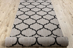 RugsX Runner Sizal Floorlux Design 20608 Moroccan Trellis Silver / Black 120  120X380 Cm - thumbnail 5