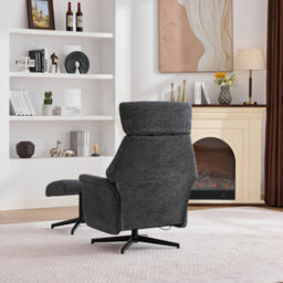 Newbridge Swivel Chair And Footstool - Dark Grey - thumbnail 5