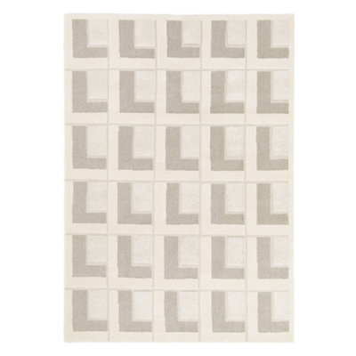 Sweeek - Indoor Rug With Geometric Patterns In Cream 170X120 Cm - Eve - image 1