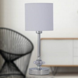 First Choice Lighting Chrome Jewelled Table Lamp With White Pleat Shade - thumbnail 5