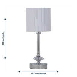 First Choice Lighting Chrome Jewelled Table Lamp With White Pleat Shade - thumbnail 6
