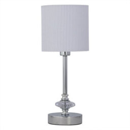 First Choice Lighting Chrome Jewelled Table Lamp With White Pleat Shade - thumbnail 1