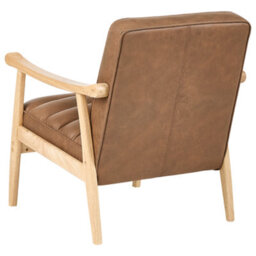Beliani Armchair Leknes Faux Leather Brown - thumbnail 5