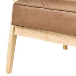 Beliani Armchair Leknes Faux Leather Brown - thumbnail 7