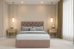 "Nexus Windsor Plush Divan, Mink, 54"" Winged Hb, No Drawers, Open Coil Mattress, King" - thumbnail 2