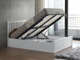 Bedmaster Malmo White Wooden Ottoman Bed And Super Ortho Orthopaedic Mattress King Size - thumbnail 1