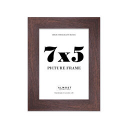 "17X17"" Walnut Picture Frame - 17X17"" Square Frame With 16X16"" Mount For 17X17""/16X16"" Pictures Moderrn Style Thin Edge, 1 Pack" - thumbnail 1