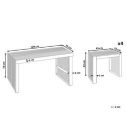Wyld And Coco Garden Dining Set 5-Piece Solid Acacia Table And 4 Stools, 120Cm X 70Cm - thumbnail 4