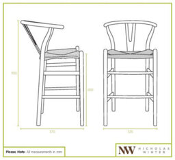 Nicholas Winter Wooden Scandi Danish Style Bar Stools - Natural/natural - Pack Of 2 - thumbnail 6