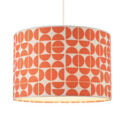 Happy Homewares Modern Orange Geometric Linen Fabric Lamp Shade With Cotton Lining - thumbnail 2
