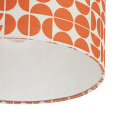 Happy Homewares Modern Orange Geometric Linen Fabric Lamp Shade With Cotton Lining - thumbnail 4