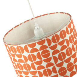 Happy Homewares Modern Orange Geometric Linen Fabric Lamp Shade With Cotton Lining - thumbnail 3