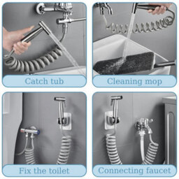 Handheld Bidet Toilet Sprayer Set - Stainless Steel,kit With 2M Hose - thumbnail 5