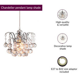 Innoteck Faceted Oriel Pendant Light Shade - Clear - thumbnail 3