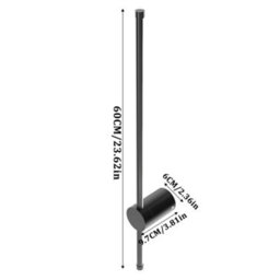 Thehotsale Black 360 Degree Rotatable Led Straight Wall Light,l 60Cm,warm White - thumbnail 6