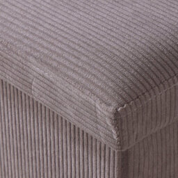Home Source Square Corduroy Folding Storage Ottoman Grey - thumbnail 4