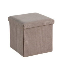 Home Source Square Corduroy Folding Storage Ottoman Grey - thumbnail 6
