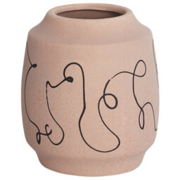 Beliani Flower Vase Skate Stoneware 20 Cm Sand Beige - thumbnail 1
