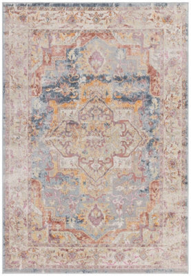 Traditional Persian Bordered Abstract Floral Easy To Clean Rug For Dining Room-160Cm X 230Cm - image 1