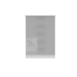 Trent 5 Drawer Chest Of Drawers In Grey & White (Ready Assembled) - thumbnail 1