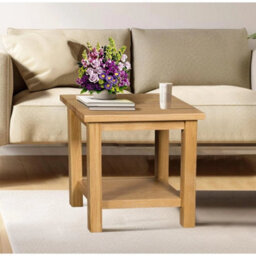 Small Side Table, Wooden Oak Lamp Table, Nightstand, Bedside/end Table, 1 Shelf - thumbnail 6