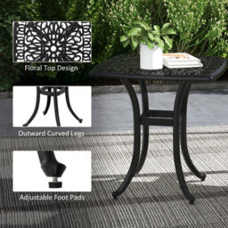 Wyld Haus Dodo Black Cast Aluminium Square Bistro Table 53 X 53 Cm With Parasol Hole - thumbnail 6