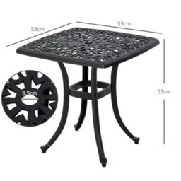 Wyld Haus Dodo Black Cast Aluminium Square Bistro Table 53 X 53 Cm With Parasol Hole - thumbnail 3