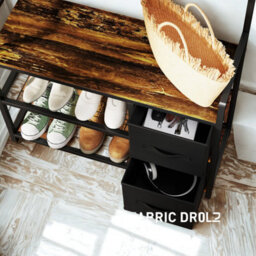 Industrial Entryway Hall Tree Coat Rack Stand With Shoe Storage And Drawers - thumbnail 7