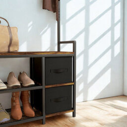 Industrial Entryway Hall Tree Coat Rack Stand With Shoe Storage And Drawers - thumbnail 2