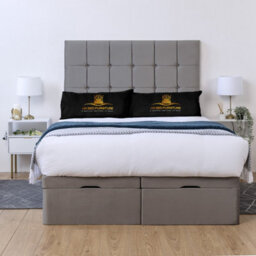 UKBEDFURNITURE Florence Plush Grey End Opening Divan Ottoman Bed With 54 Inch Headboard - thumbnail 2