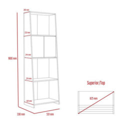 Core Products Dallas White Bookcase With Doors - White & Carbon Grey Oak Effect, H160.0Cm X W53.1Cm X D33.0Cm - thumbnail 5