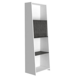 Core Products Dallas White Bookcase With Doors - White & Carbon Grey Oak Effect, H160.0Cm X W53.1Cm X D33.0Cm