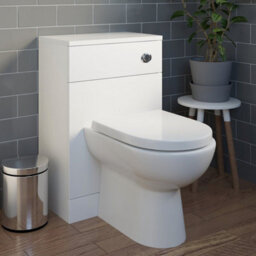 Affine Modern Bathroom Furniture Toilet & Sink Vanity Unit 4 Drawer Cabinet White Gloss - thumbnail 3