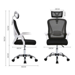 Living And Home Swivel Ergonomic Office Chair With Headrest-White - thumbnail 6