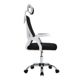 Living And Home Swivel Ergonomic Office Chair With Headrest-White - thumbnail 4
