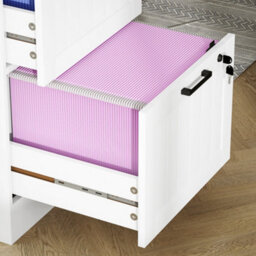 Homcom 2 Drawer File Cabinet With Lock And Adjustable Hanging Bars, White - thumbnail 8