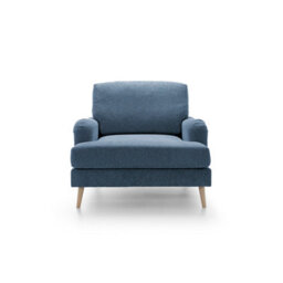 Abakus Direct Harper Chenille Armchair Dark Blue - thumbnail 2