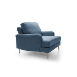 Abakus Direct Harper Chenille Armchair Dark Blue - thumbnail 4