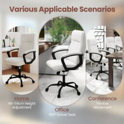 Gainoom Upholstered Beige Executive Chair Ergonomic Computer Desk Chair - thumbnail 4