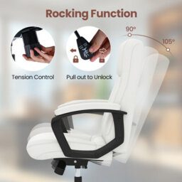 Gainoom Upholstered Beige Executive Chair Ergonomic Computer Desk Chair - thumbnail 7