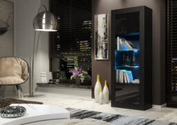 Modern Sideboard Display Cabinet Cupboard Tv Stand Living Room High Gloss Doors - Black - thumbnail 4