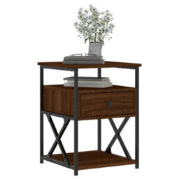 Berkfield Bedside Cabinets 2 Pcs Brown Oak 40X42X55 Cm Engineered Wood - thumbnail 3